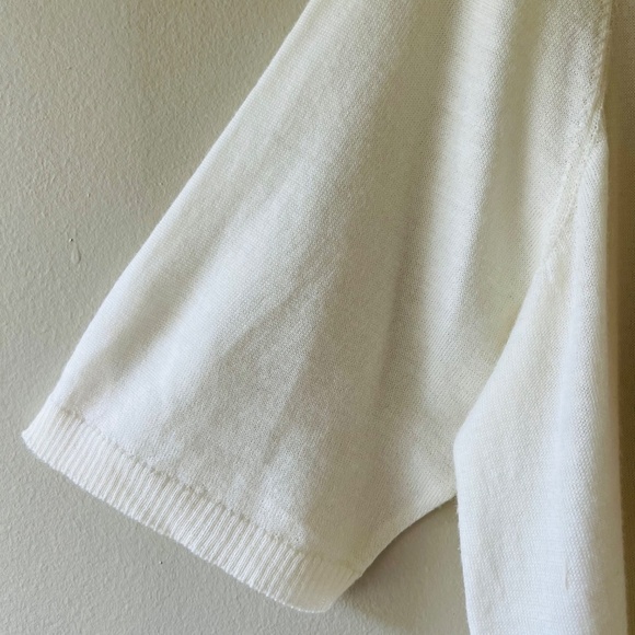 Eileen Fisher Sz XL Fine Merino Jersey Tee Semi Sheer Short Sleeve Stretch - Picture 5 of 8